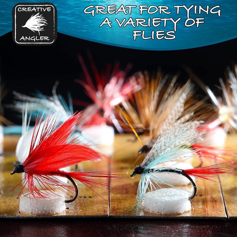 Creative Angler Saddle Hackle Fly Tying Materials - Natural Feathers for Wet Flies, Rooster Feathers, Hair Feathers for Crafts, Fly Tying Kit - Small Feathers Combo Pack of Steelhead Colored Feathers - Image 5